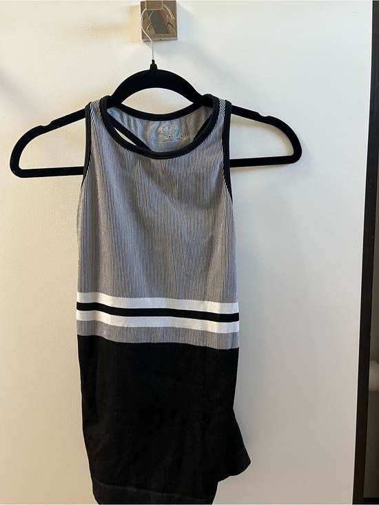 Athleta Tops - Athleta Black and White Striped Racerback Tank